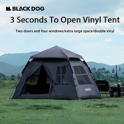 Blackdog Camping Tent, 150D Oxford Cloth, Thickened Rainproof Material, Portable Design, High Quality, Suitable For 3-4 Persons