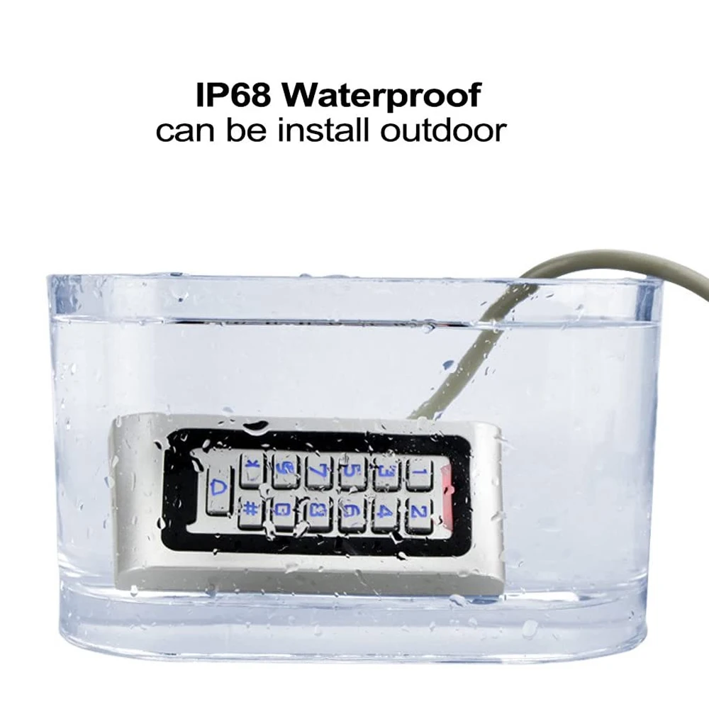 Metal Keypad RFID Access Control Reader: 125KHz Wiegand, LED Backlight – 2000-User Standalone System for Door Locks