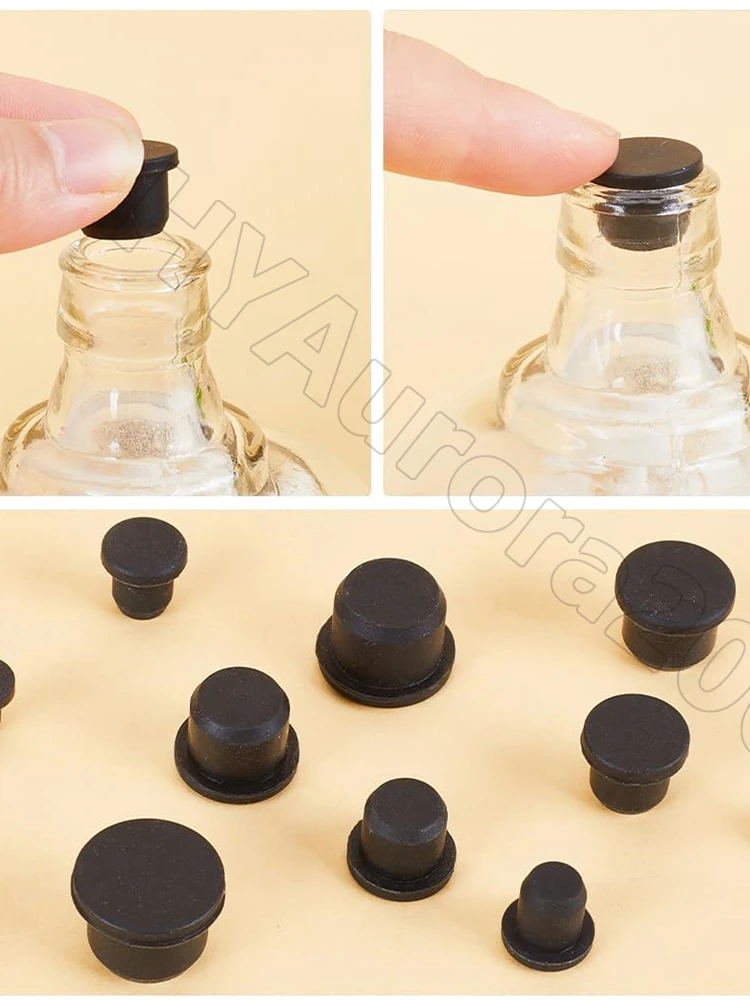 Bouchons de trou de bouchon d'étanchéité solide, 5 pièces, bouchon d'étanchéité en caoutchouc de Silicone, bouchon anti-poussière, inserts de bouchons, embout en forme de T 2 - 14mm