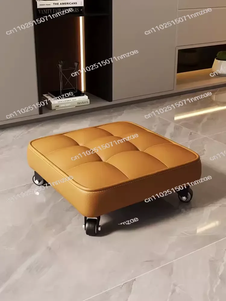 functional square stool with wheels Pulley low stool movable universal wheel small stool household multi