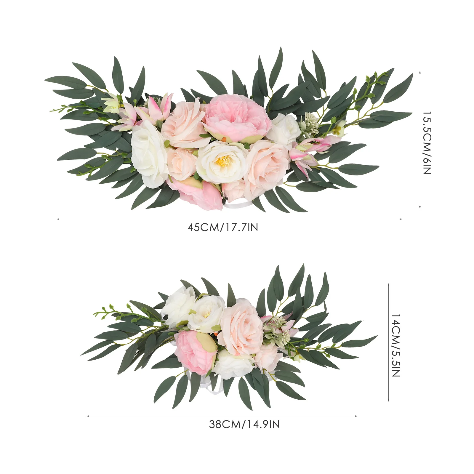 

2pcs Artificial Flower Set For Diy Wedding Decor Home Garden Party Rustic Floral Garland Welcome Sign Fake Flowers Decoration