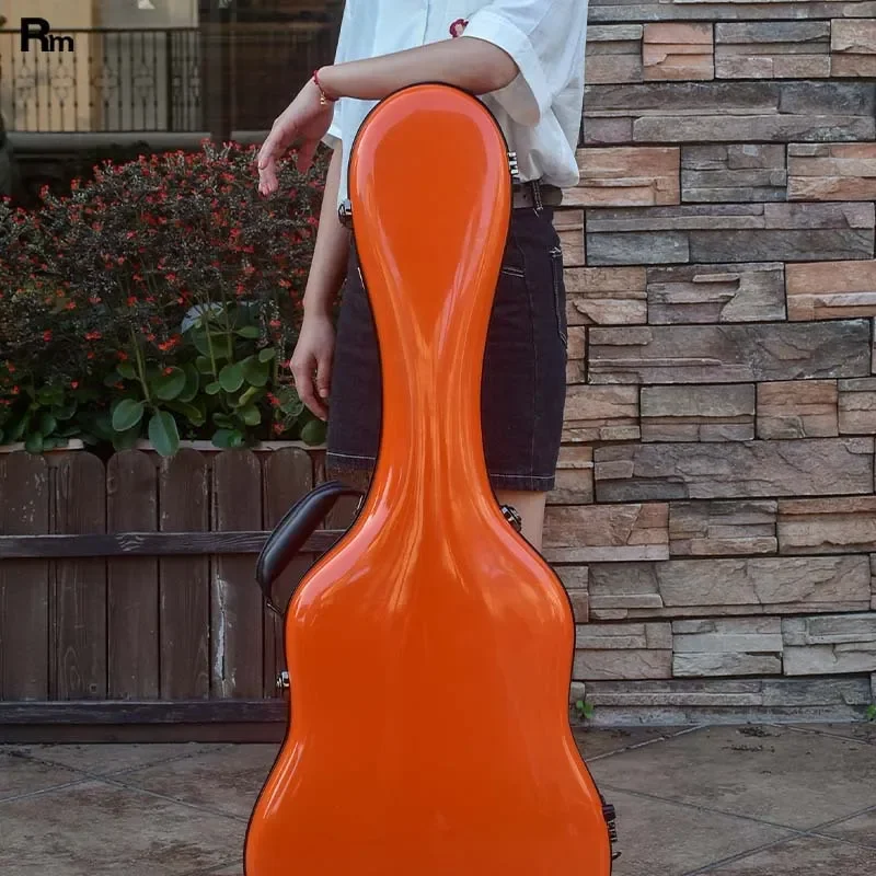 Wholesale Fiberglass Classical Guitar Case High Gloss Waterproof Compression Resistant Hard Shell with Double Shoulder Strips