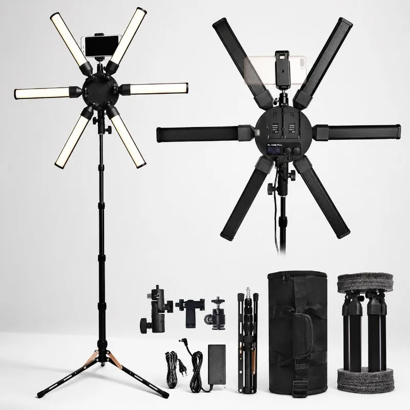 Foldable photography with 6 panels, photography studio kit for video recording, live streaming, content creator lighting