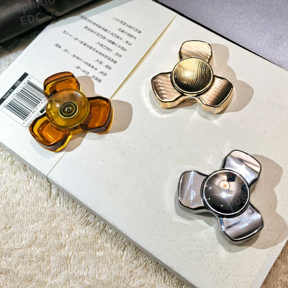 Faith EDC Streamline-Max PEI Stainless Steel Mokume Fidget Spinner Stress Relief Toy Three-Bladed Fidget Spinner