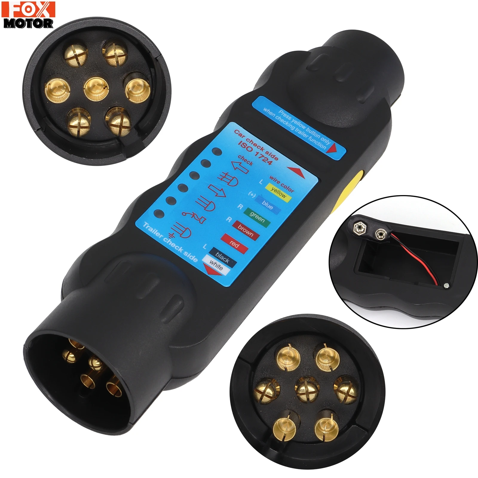 

Европейский 7 Pin 12V прицеп розетка тест er высокое качество проводка световой сигнал цепи инструмент для испытания грузовик аксессуары для автомобиля цепи Тест инструменты