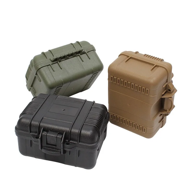 Portable Plastic Tooling Box Sealed Equipment Shockproof Instrument Case Small Collectible Storage Safety Organizer Case Outdoor