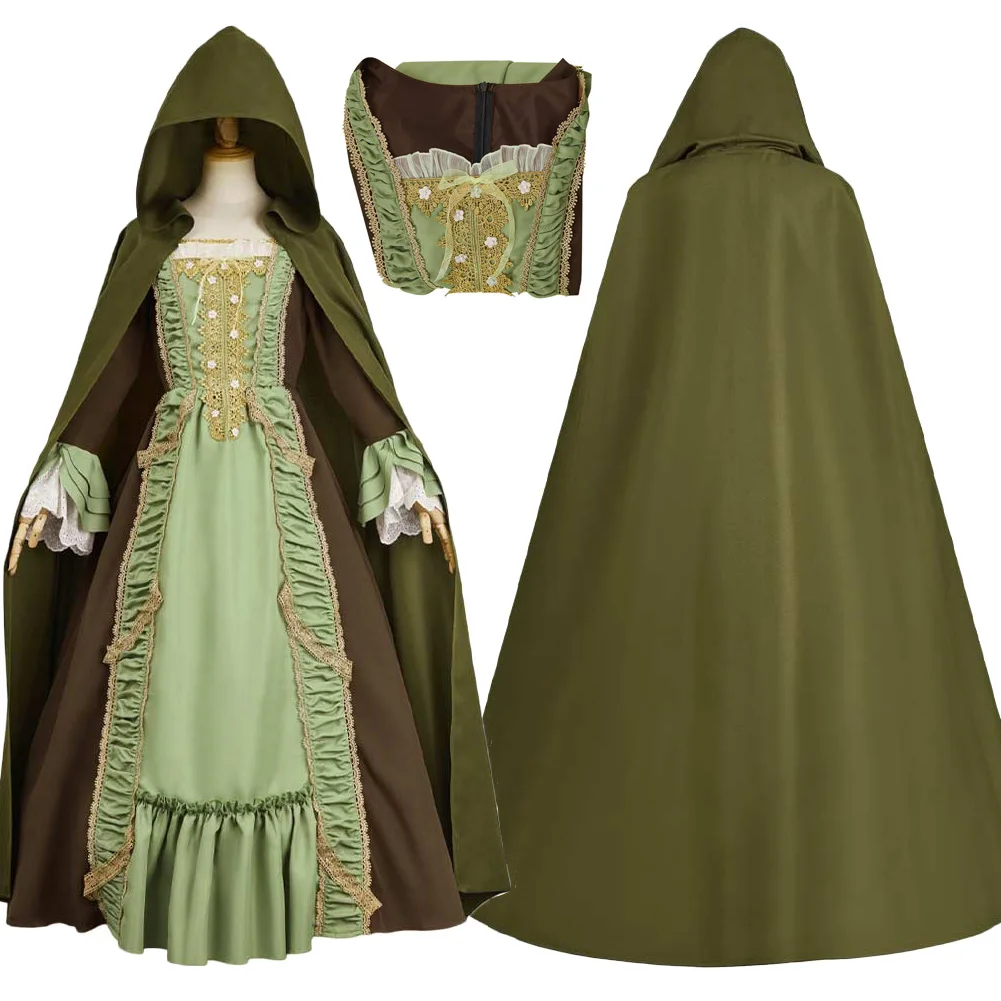 

Witch Rio Vidal Cospaly Costume Dress Cloak TV Dark Diary Of Agatha Roleplay Hallowmas Party Uniform Carnival Role Play Suits