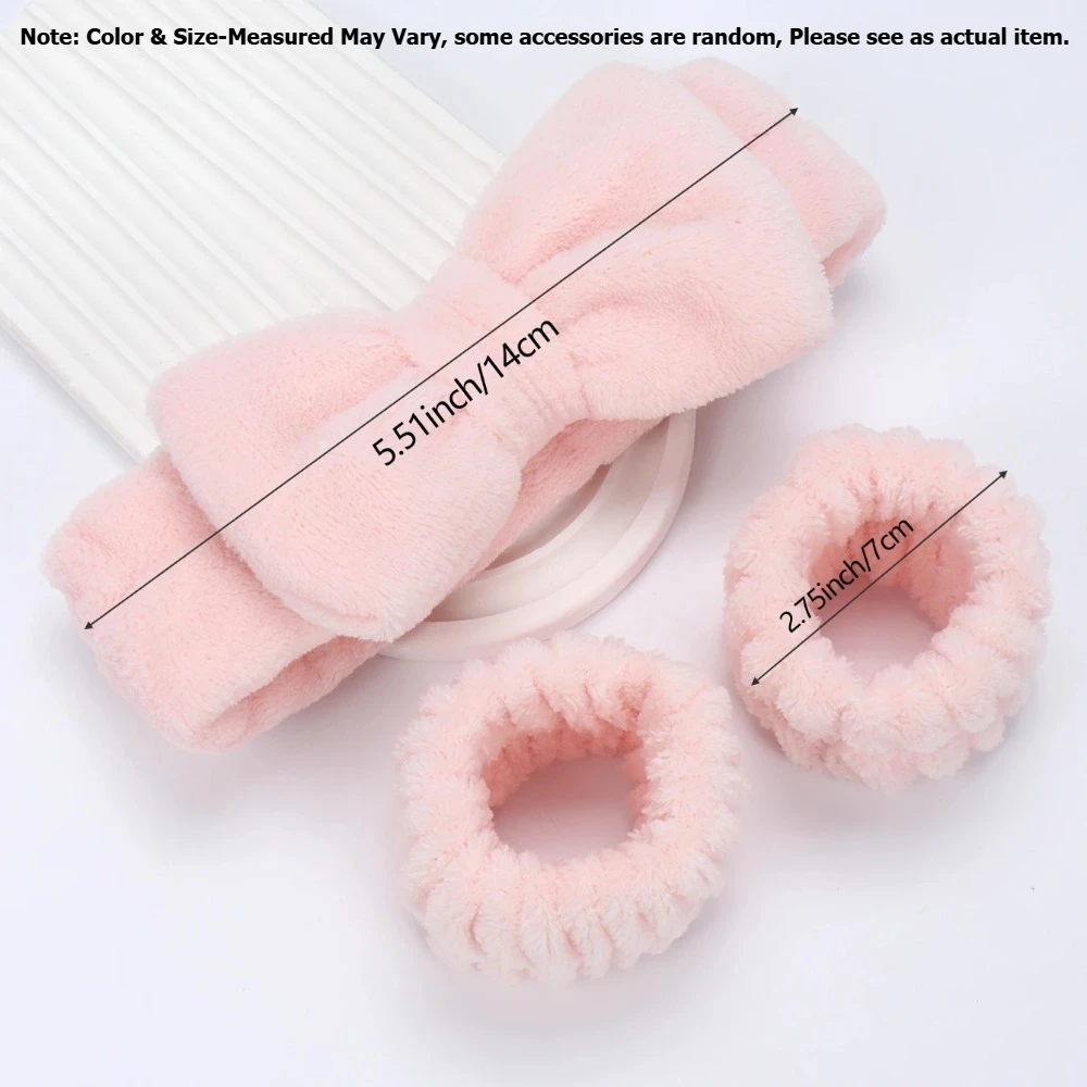 3pcs/set Spa Headband Wristband for Washing Face Microfiber Makeup Towel Hair Bands Washband Scrunchies Absorbent Wrist