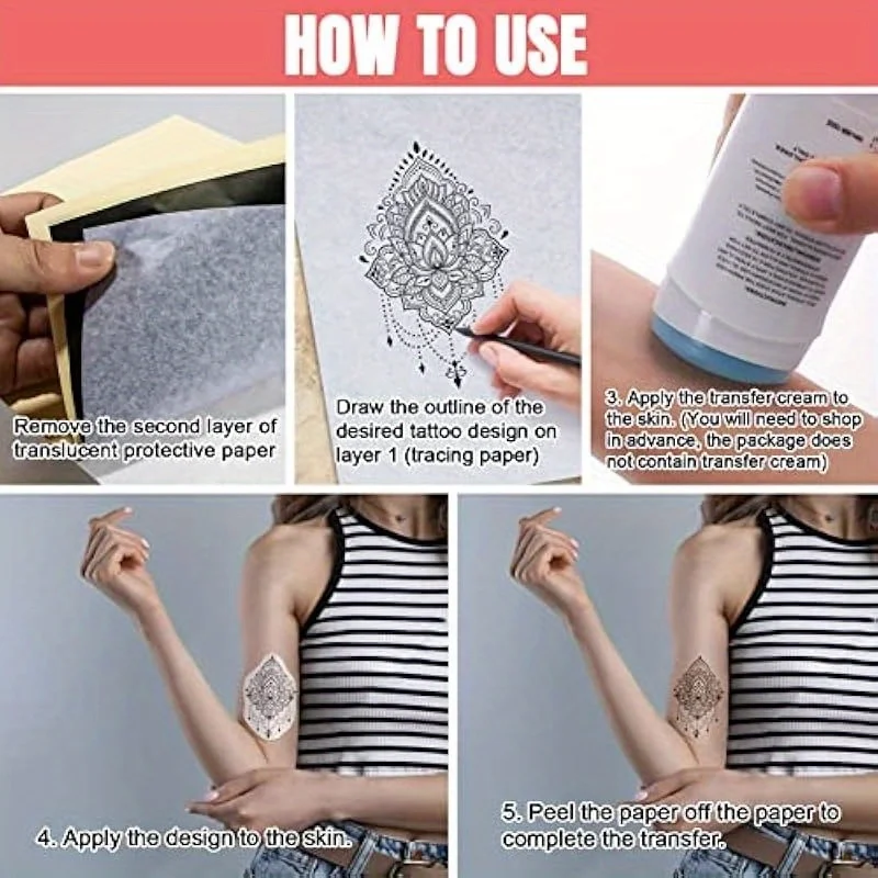 

20pcs Tattoo Transfer Paper Thermal Transfer Paper for Tattoo Stencils Tattoo Supplies Temporary Tattoo Paper 8.5 X 11 Inch