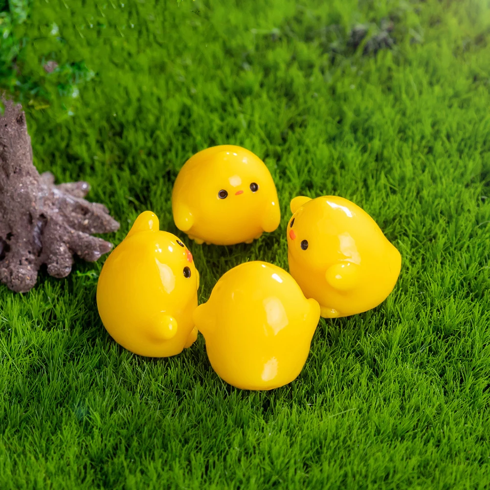 

10 Pcs Ornament Mini Statue Garden Figurines Inflatable Miniature Ducks Resin Animal Accessories Mother