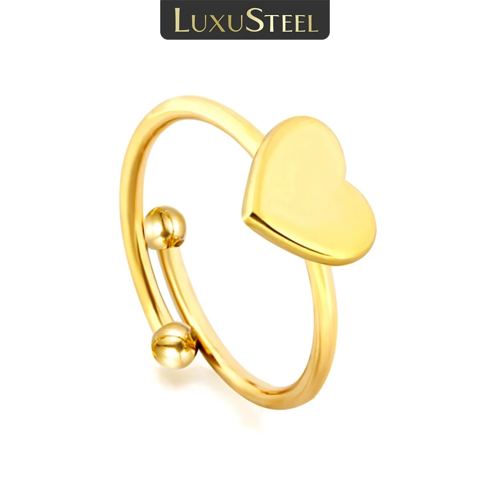 

Изысканное модное женское одинарное кольцо LUXUSTEEL, водонепроницаемые Позолоченные Свадебные Роскошные аксессуары из нержавеющей стали