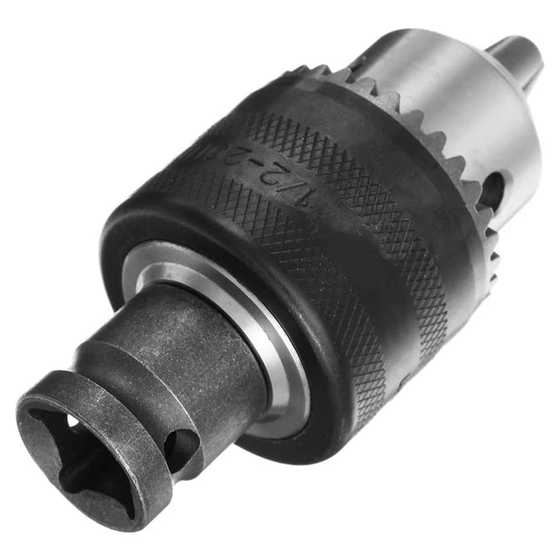 Drill Chuck 1.5-10mm 1/16 Inch - 3/8 Inch Capacity Key Drill Chuck Wrench Converter 1/2 Inch Socket Square Female Adapter