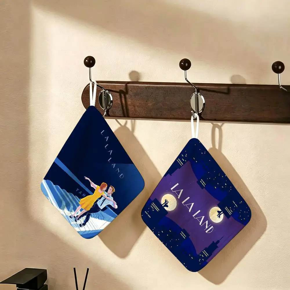 La La Land Music Classic Movie Multi-scene Polyester Cotton Towel, Hanging Hand Wiping Cloth for Kitchen Bathroom Hotel