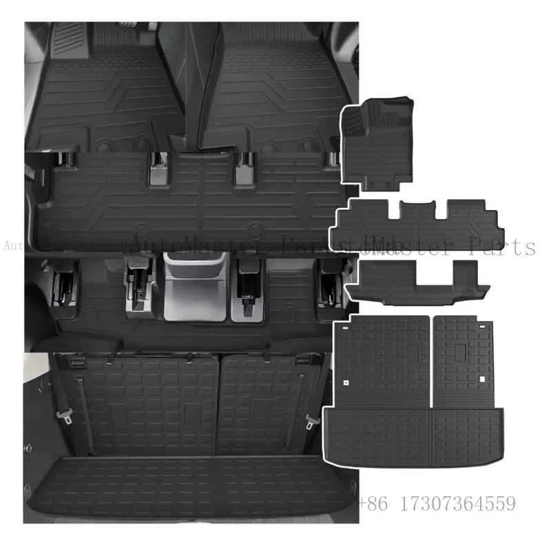 

Комплект из 4-х противоскользящих прочных ковриков из ТПЭ для багажника с откидной спинкой, бизнес-дизайн, для моделей 2023+