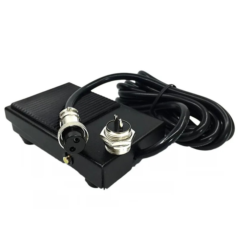 Iron Shell Foot Switch TFS-1 With Cable 2 Meters 2 Core 3 Core Plug Machine Tool Controller Foot Pedal Switch 220V