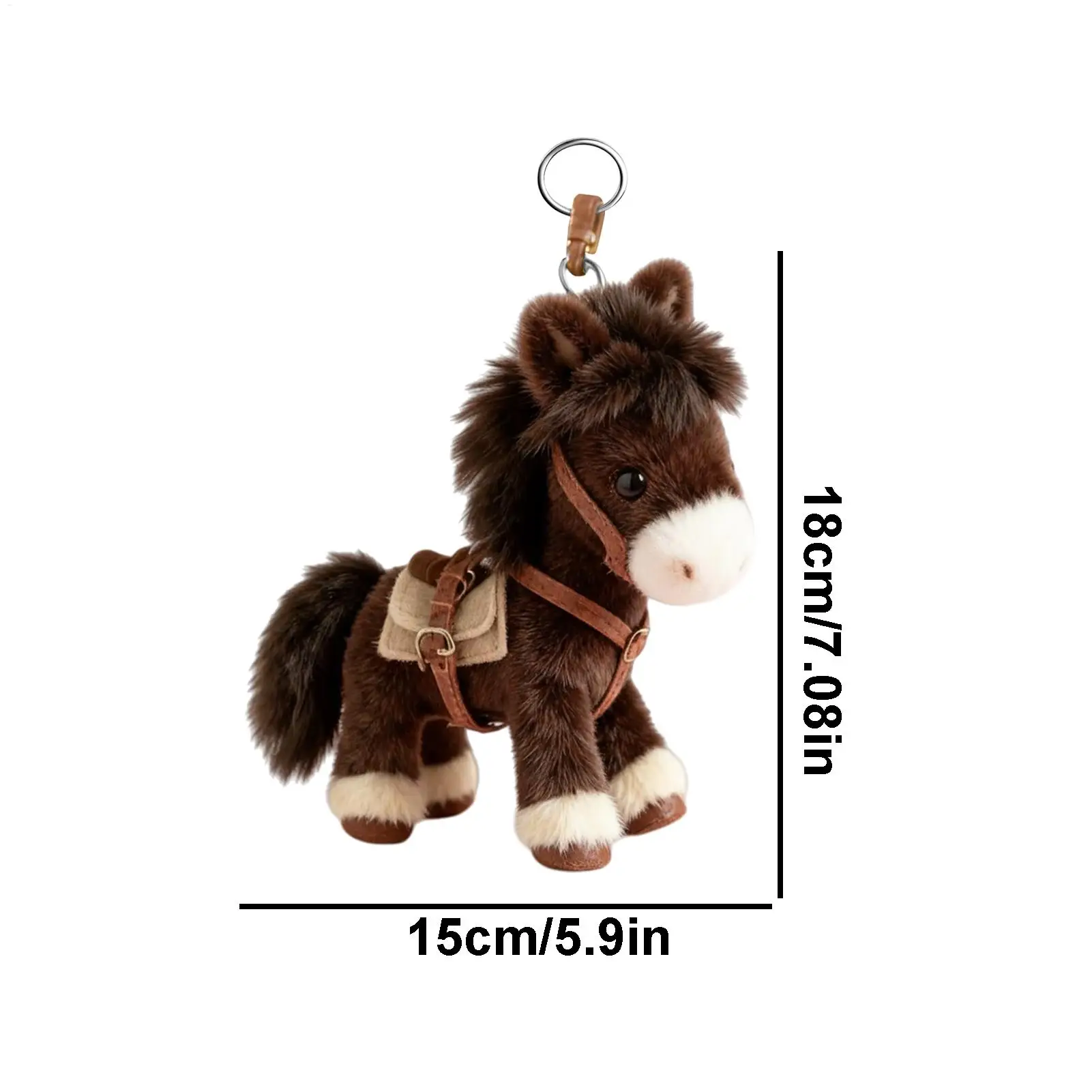 Lindo Llavero de Peluche de Caballo, Colgante de Dibujos Animados Suave para Bolsos, Accesorio de Moda para Mochilas y Carteras, Novedad 2026 para Niñas