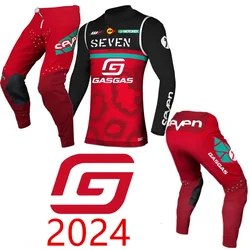 Seven RED-Ensemble d'équipement de vélo tout-terrain, vêtements de course de moto, haut de motocross, maillot MX, moto Chlorer, D343, 2024