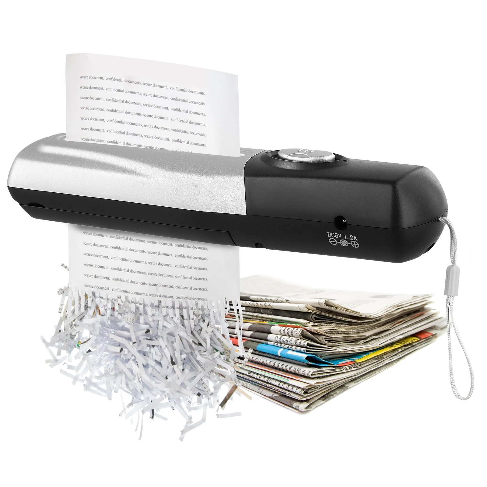 Strip Cut Mini Shredder For Home Use, Paper Shredder Without Basket