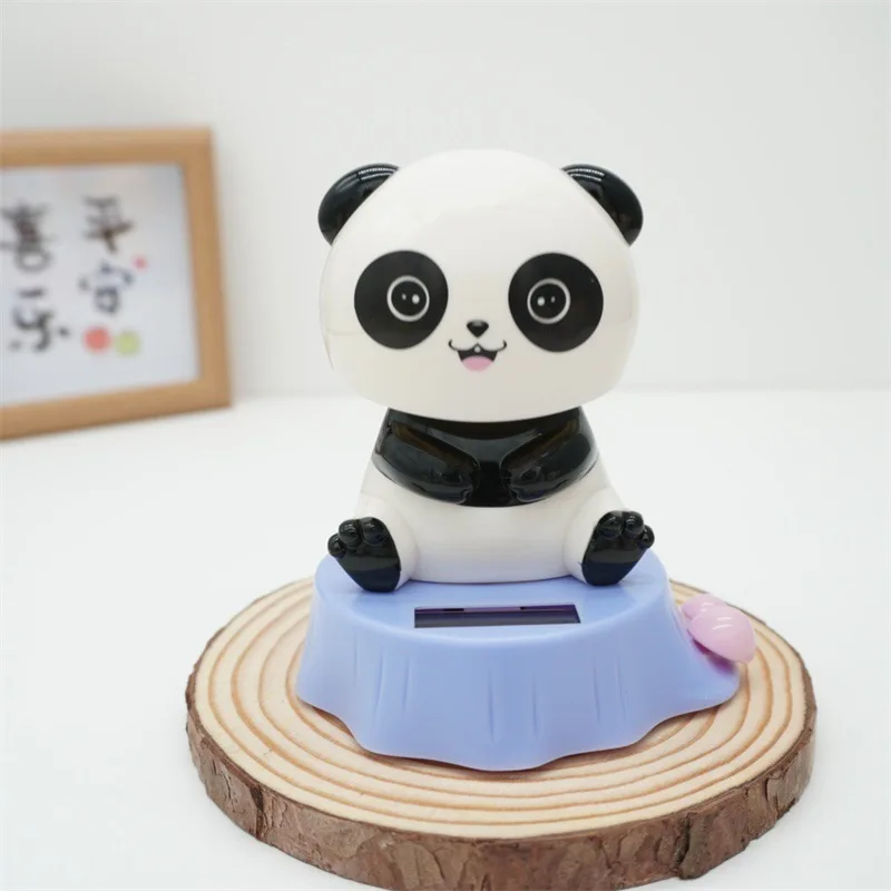 2024 New Solar Powered Shaking Head Doll Toy Cute Animal Small Ornaments Desktop Car Decorations Children\'s Gifts