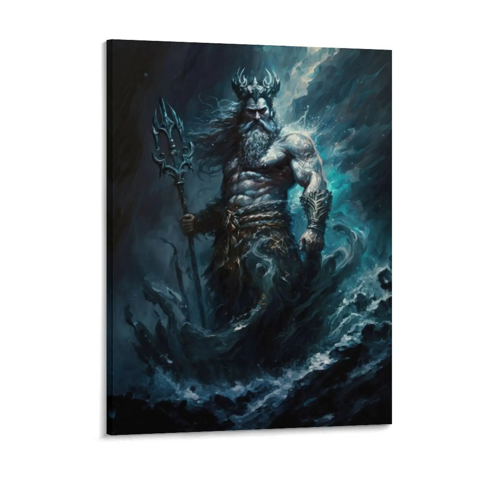 Poseidon Canvas Painting Rusty Plaques Pub Printing Designs Framed Wall Paintings