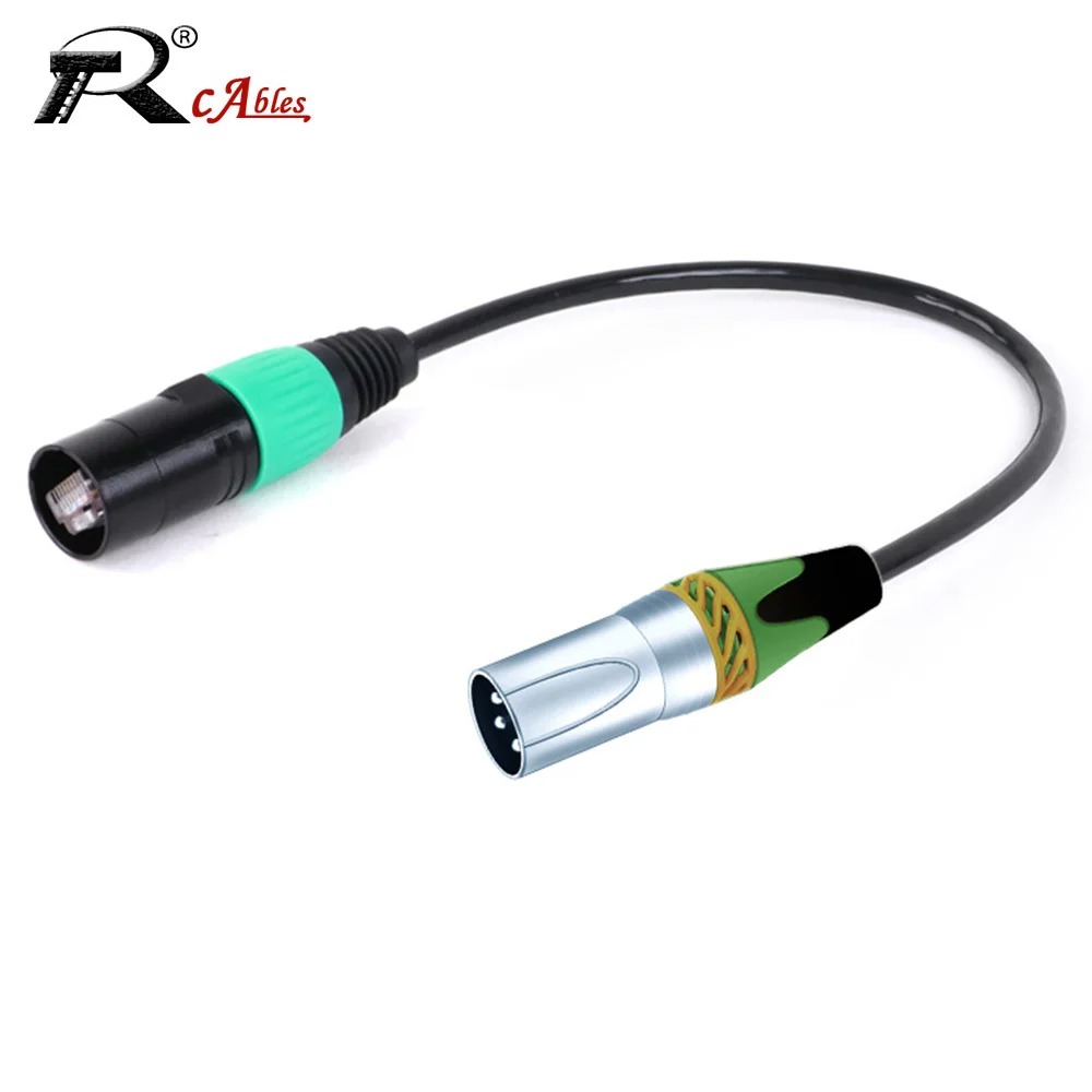 

XLR to RJ45 Ethernet Cable,3Pin XLR Male to Waterproof RJ45 CAT5/5E Male Network Connector Extension Cord for Amplifier Mixer