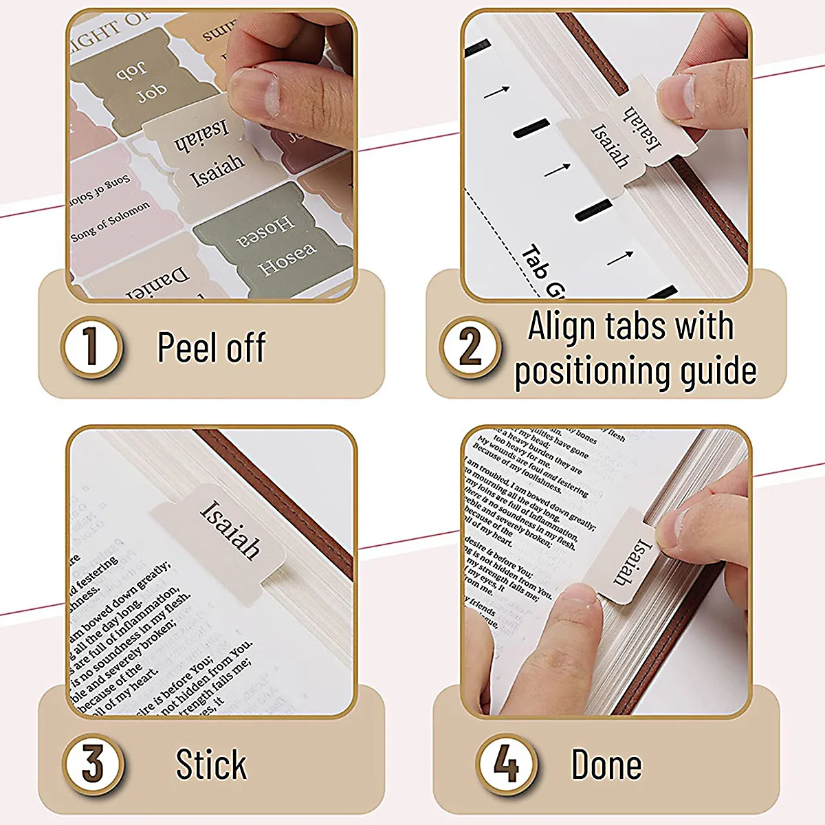 6 folhas (90 peças) abas da bíblia, impressão grande e fácil de ler, suprimentos para diário da bíblia, etiqueta autoadesiva, papelaria