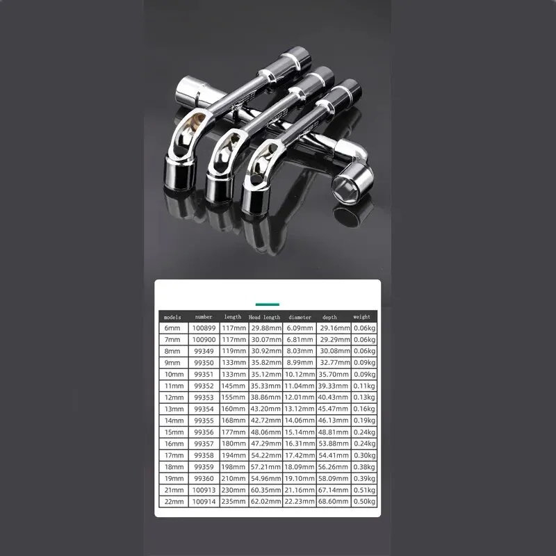 Hardware Tools - Mirror Perforated Wrench - L-shaped Elbow Socket Wrench -7-shaped Milling Mouth Manual Pipe Wrench