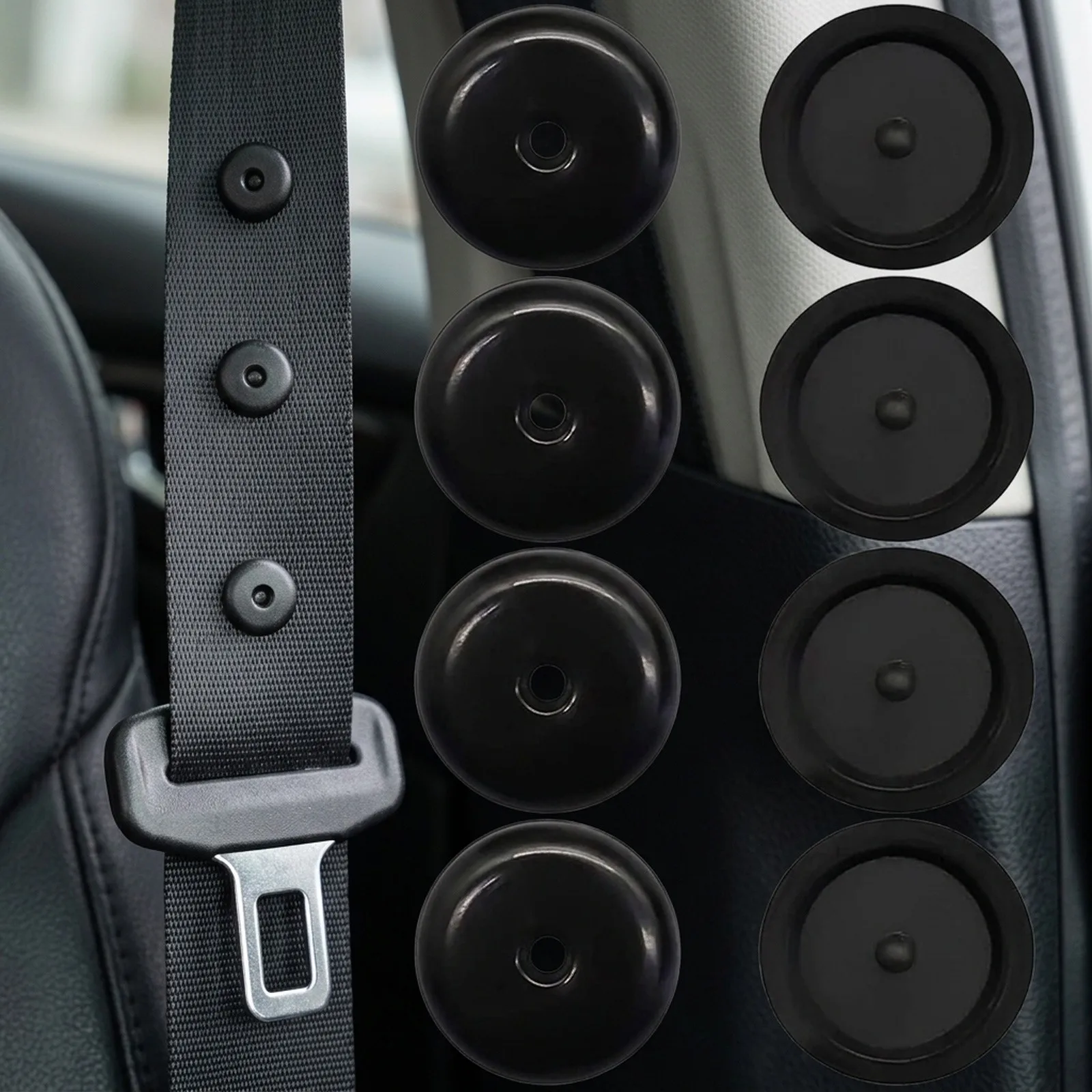 4 Pairs Seat Belt Button Buckle Stop Clips Plastic Stopper Kit for Vehicles Keeps Seat Belt Buckle in Place Slipping