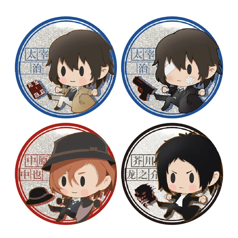 58mm Anime Popüler Broş Dazai Osamu Kunikida Doppo Edogawa Rampo Şekil Rozeti Kawaii Emaye Pin Aksesuarları Dekor Koleksiyonu