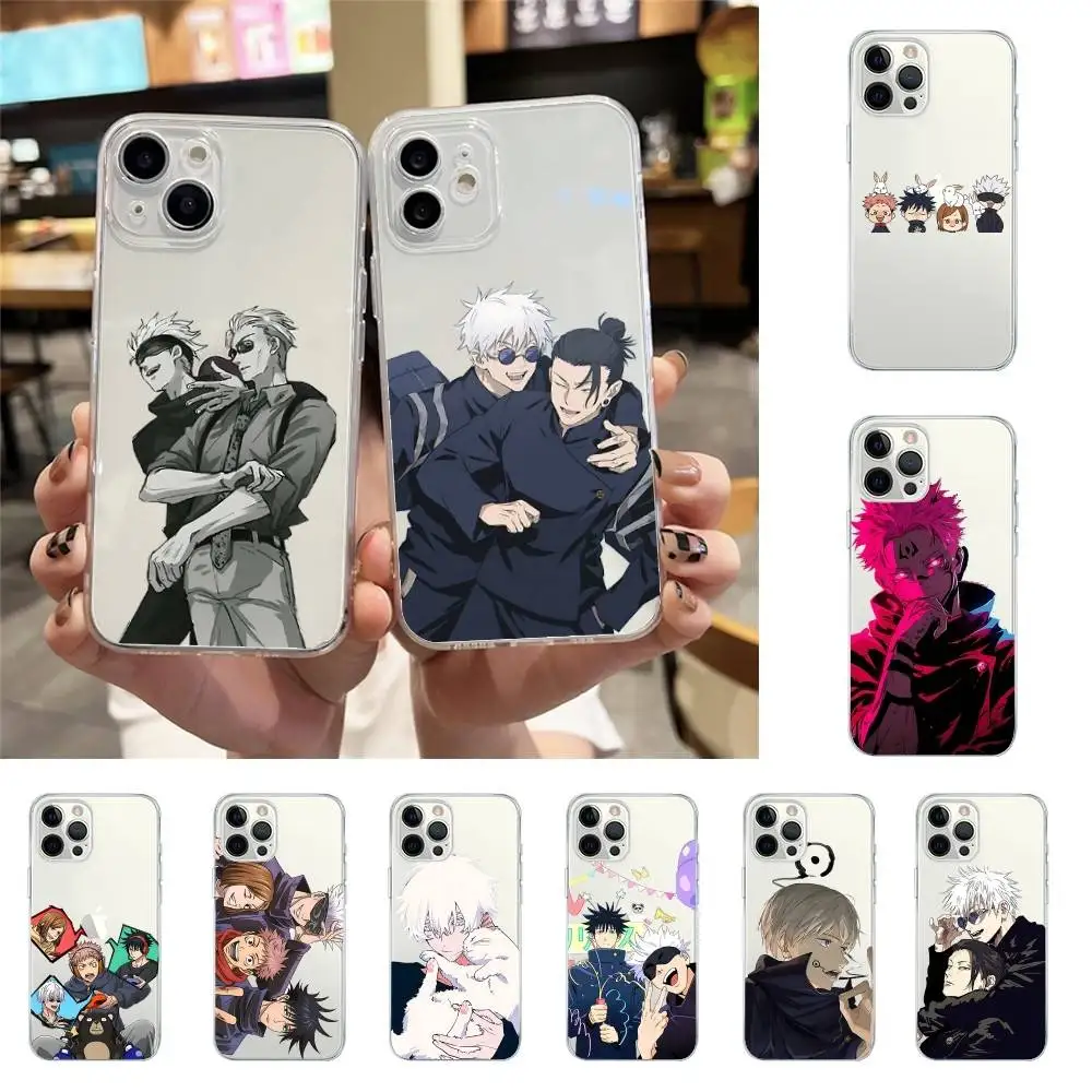 Anime J-Jujutsu Kaisen Handyhülle für iPhone 17 16 15 11 13 14 Pro Max 7 8 Plus X Xr Xs Max Se2020 12mini Transparente Hülle