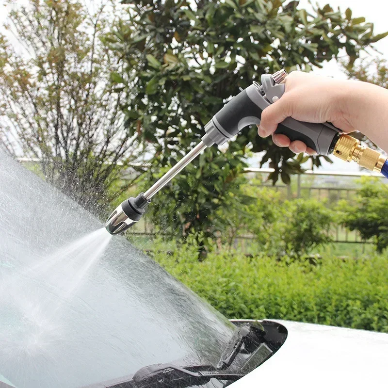 T8 long pole car washing tool watering garden tool water pipe hose universal metal extended car washing high-pressure water gun