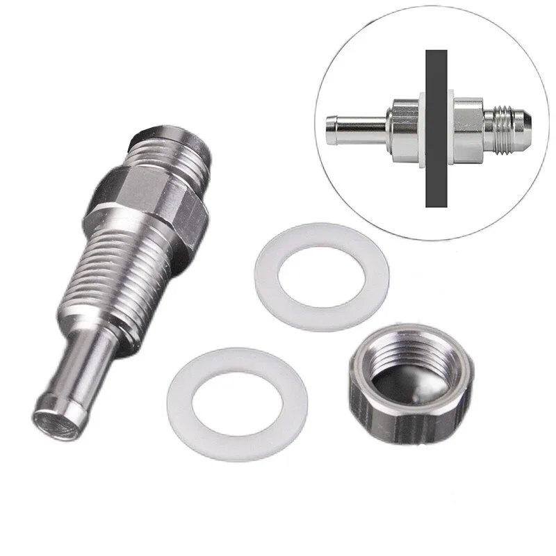 (2-Pack) 6AN-5/16 /8AN-3/8 Male Flare Bulkhead To 5/16 Hose Barb Fuel Tank Fitting 6AN/8AN 6 AN