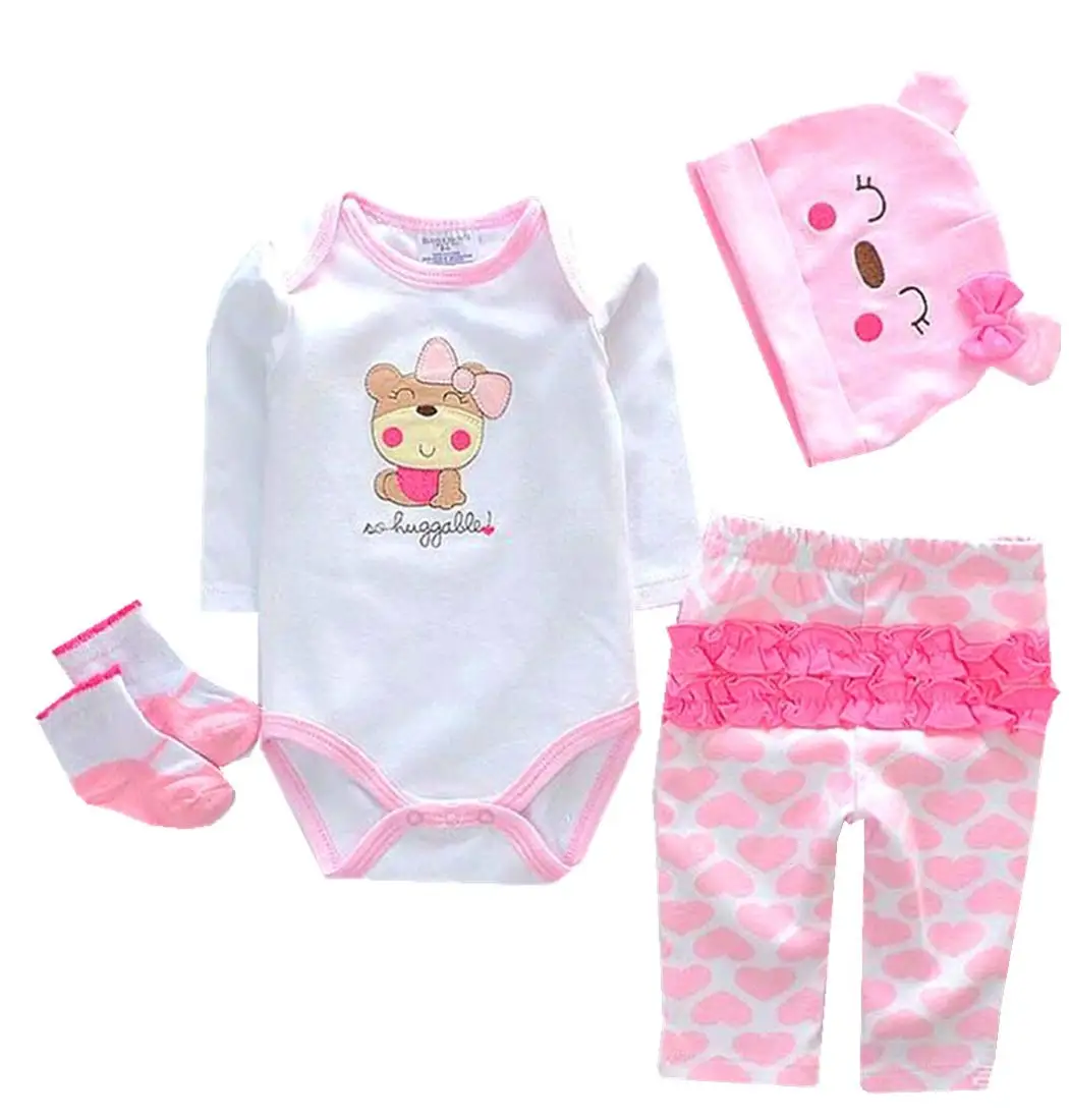 Reborn Dolls Baby Clothes Pink Outfits for 20