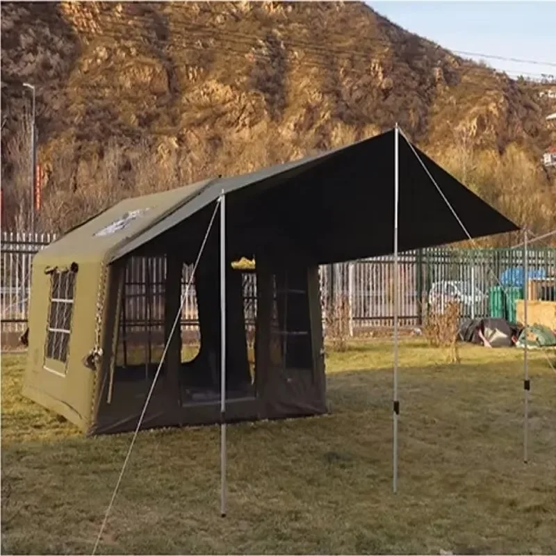 Outdoor Strong Windproof And Rainproof Air Tent Cotton Fabric Waterproof Sunscreen Inflatable Shelter For Camping