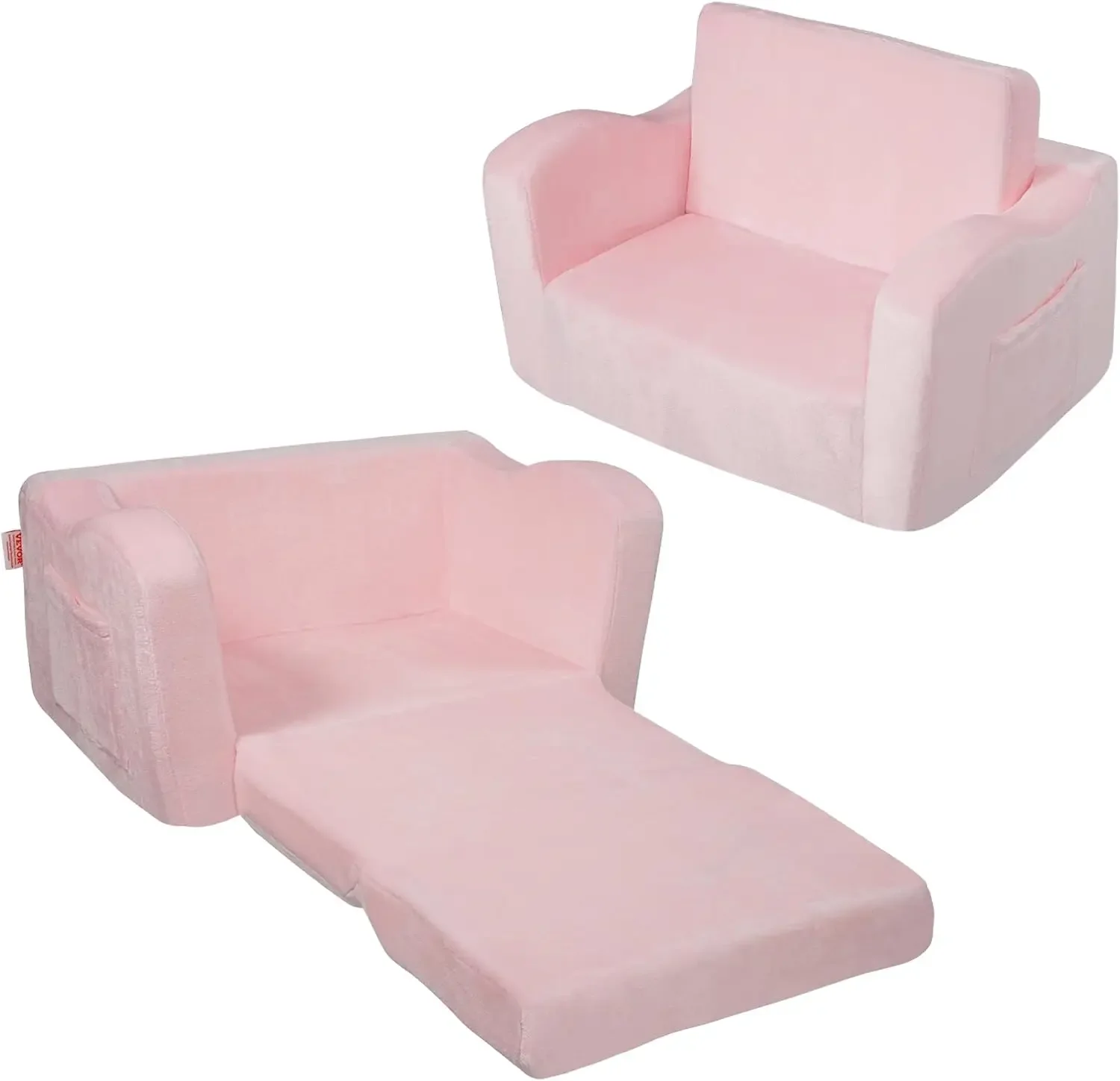 

Kids Couch, 2-in-1 Toddler Chairs Comfy, Toddler Couch Sofa Bed Fold Out, Convertible Sofa to Lounger