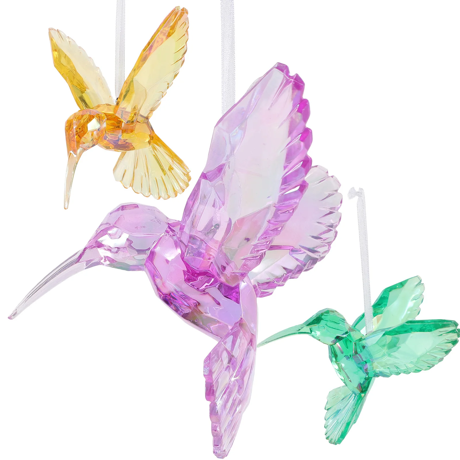 

3Pcs Acrylic Hanging Hummingbird Ornaments Lifelike Bird Pendants for Party Ceiling Wedding Home Decoration Hummingbird Ornament