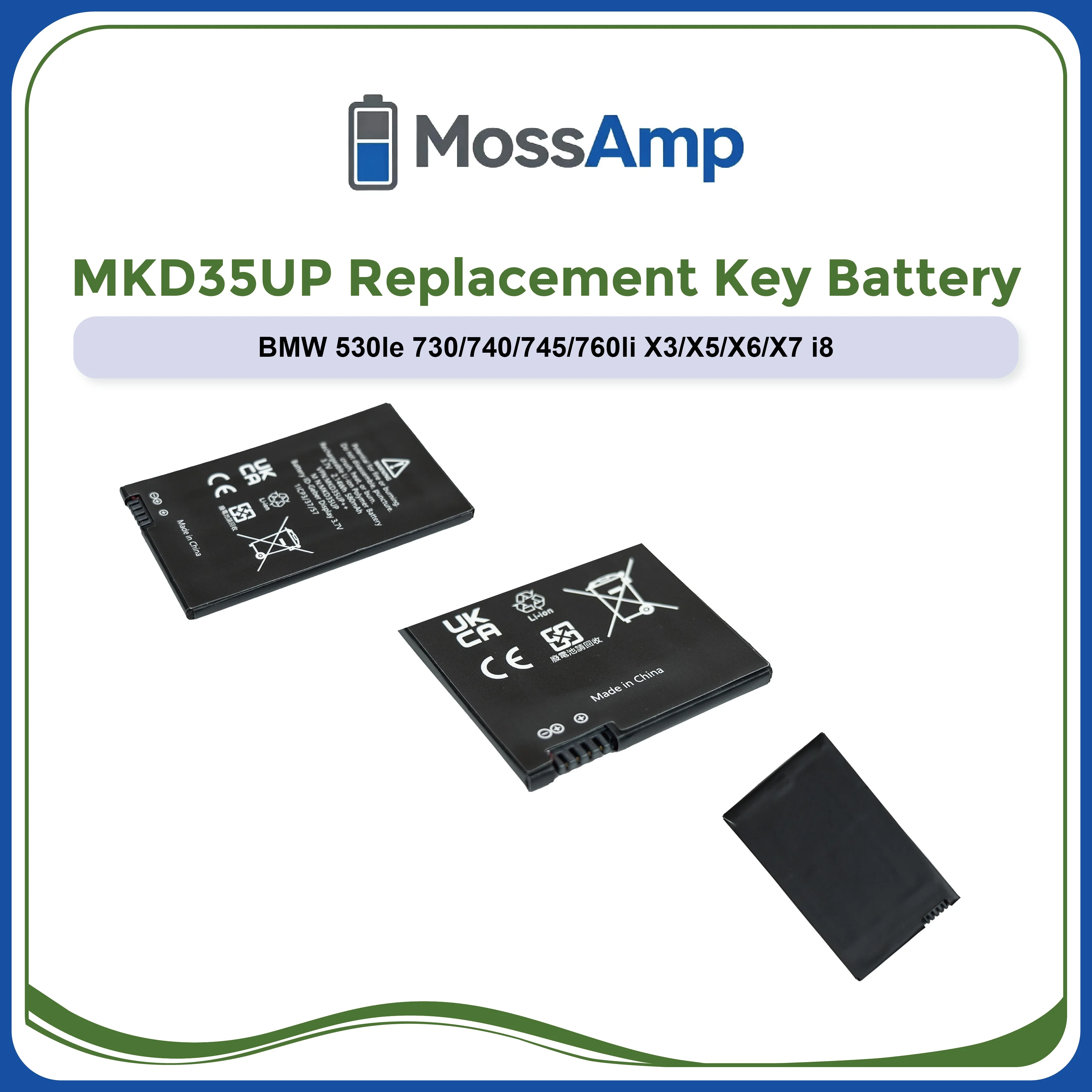 MossAmp MKD35UP 3.7V 580mAh Battery for BMW 5 6 7 Series 530LE 740 760Li X4 X6 X7 GT GT630D Replacement Battery
