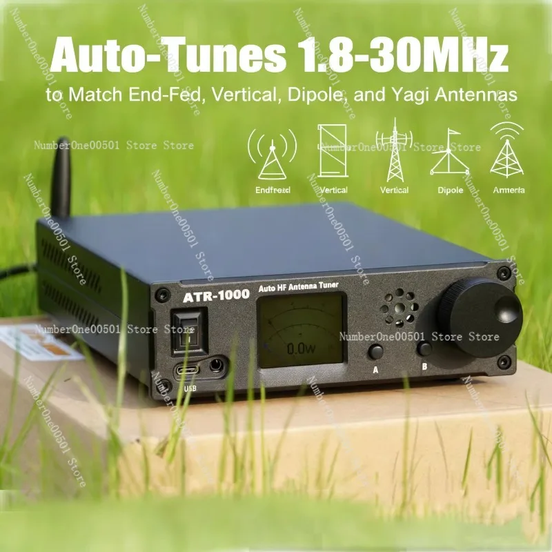 

ATR1000 1000W 1.8-30MHz Automatic Antenna Tuner HF Shortwave Radio Supports WIFI Remote Controi