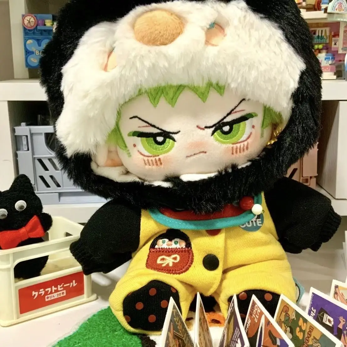 Anime Role Attribute Cute Monster Green Hair Boy Cosplay Soft Plush Doll Body 20cm Dress Up Stuffed Plushie Pillow Toys Gift