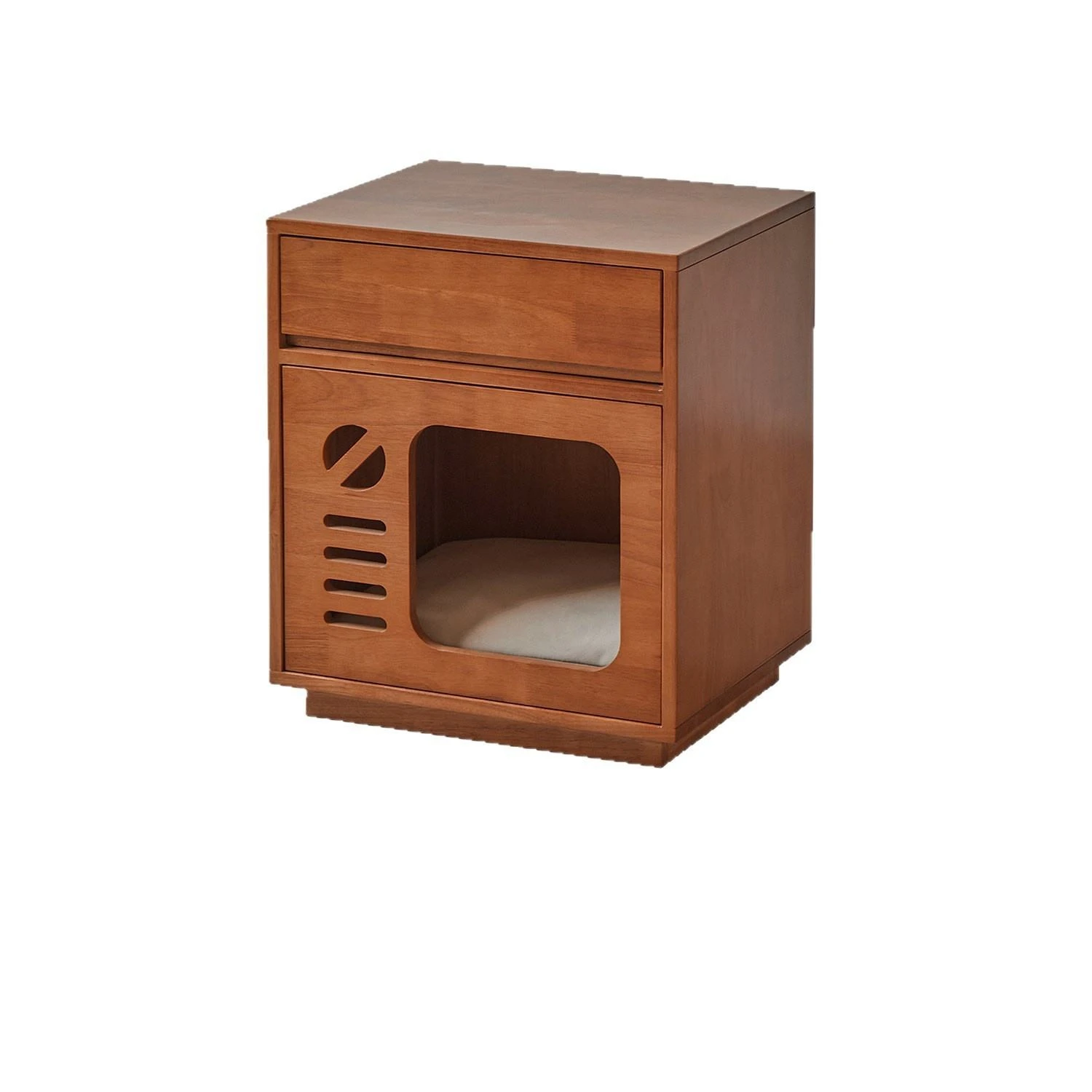 

&Wholesale Custom Light Luxury MDF Bedside Table Modern Integrated Cat and Dog Nest Small Living Room Pet Side Cabinet