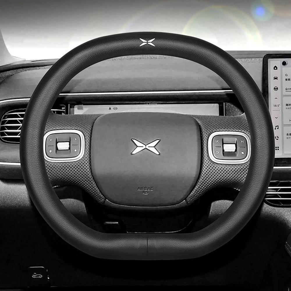 

For Xpeng G6 Steering Wheel Cover Genuine Leather Universal Ultra-thin Anti Slip Decorative Protection Car Handle Cover