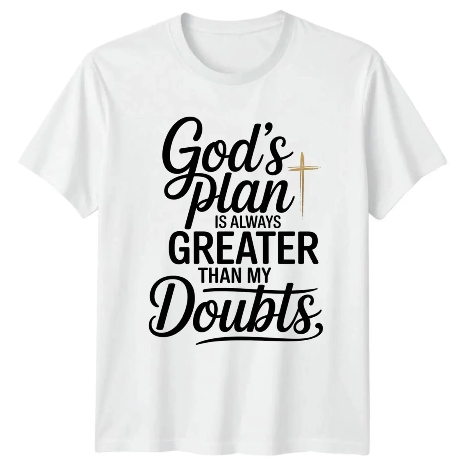 Götter Plan ist immer größer Damen T Shirt Glaube Christ Geburtstag Geschenk für Sie vintage Washed graphic streetwear fashion