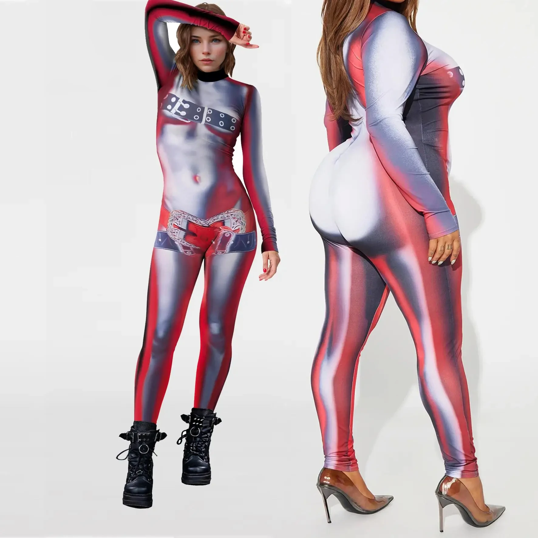 Touch My Body Jumpsuit Women Sexy Zentai Suit Fancy Cosplay Costume Fitness Catsuit Holiday Party Clothes Bodysuit 2024