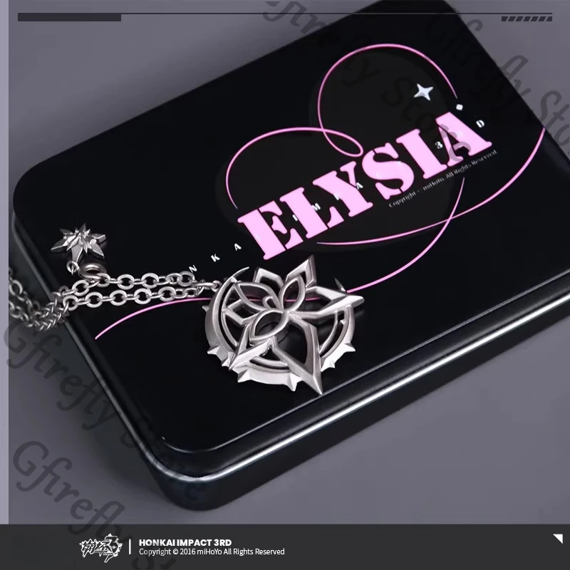 Collar de Metal Grabado de Elysia de Honkai: Star Rail, Regalo de Cumpleaños de Anime, Colgantes Oficiales, Mascota, Mercancía de Manga, Regalo de Mascota