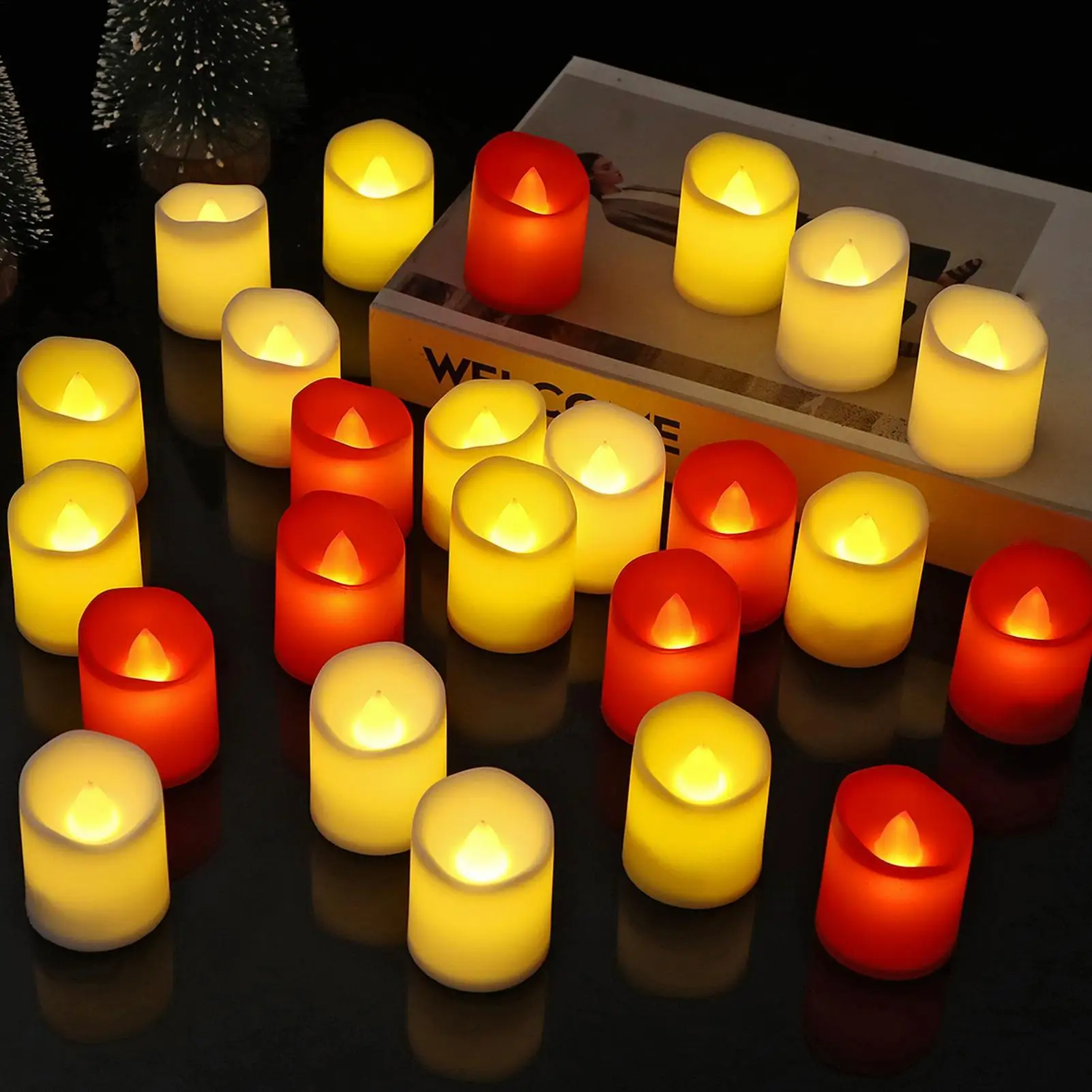 Bougies LED à piles, lumières chaudes, bougies électriques sans flamme, photophore pour la maison, fête de vacances, décoration de noël et de mariage