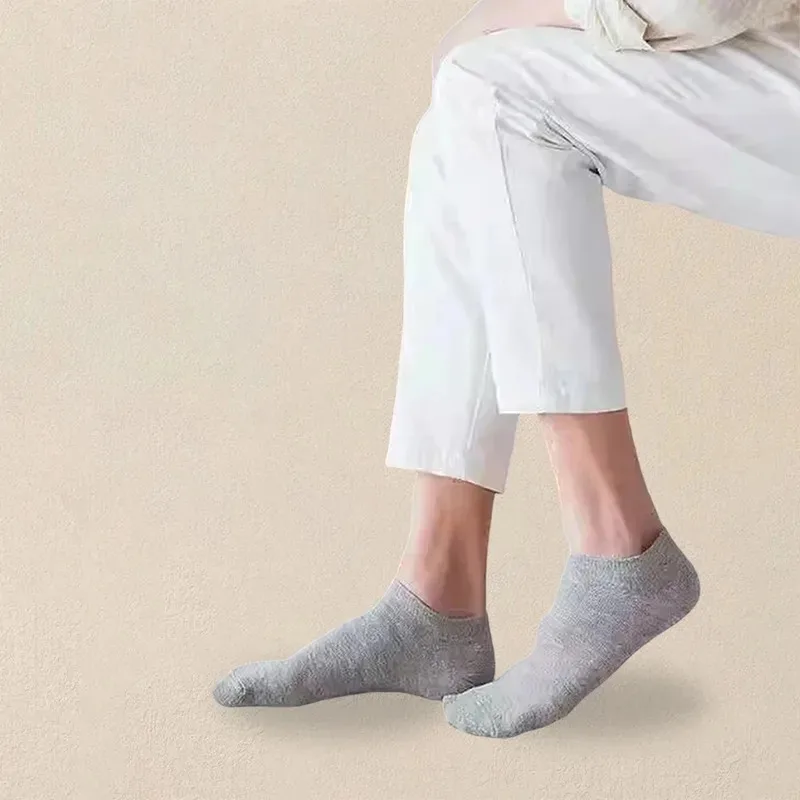 1/3/5/6pairs Men Women Socks Black White Grey Comfortable Breathable Ankle Socks Spring Summer 2024 Short Socks Low Cut Thin