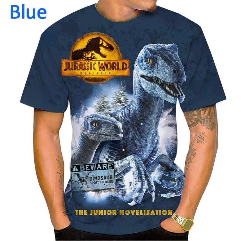 Y2k Jurassic Park 3D Printed T-Shirt Summer Fashion T-Shirt Unisex Jurassic World Casual Crew Neck Top Tees Men\'s Short Sleeve