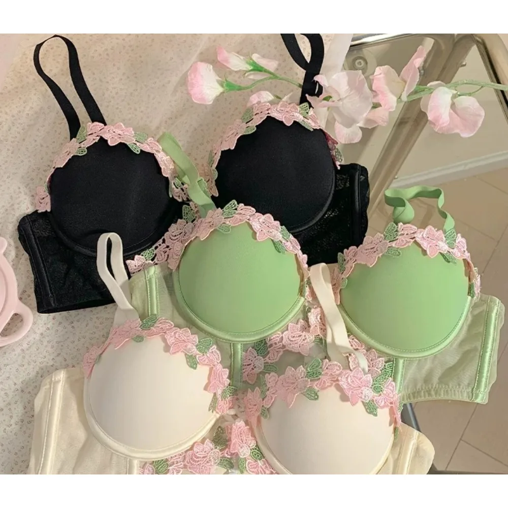 BANERDANNI Girl chest Japanese girls sweet pure desire sexy bra set small breasts gather underwear exquisite female explosion