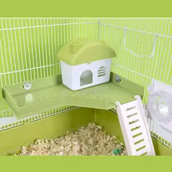 PVC Hamster Cage Playground Stand L/M Shaped Breathable Safe Hamster Toys Effective Ventilation Relieve Boredom For Small Pet