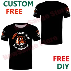 Tiger Muay Thai Mma Muay Thai boxe T Shirt Series colore bianco nero personalizza la tua maglietta nome personale su Tee